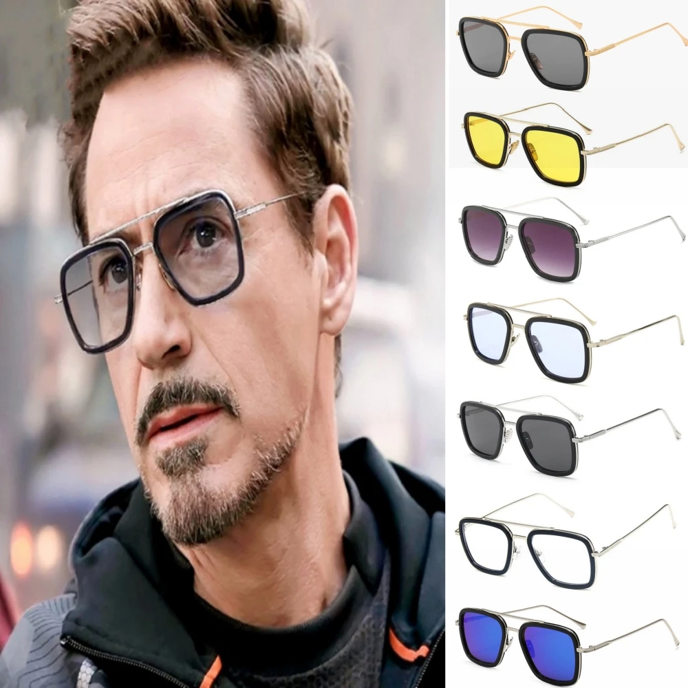 

Fashion Punk Square Frame Sunglasses Tony Stark Glasses Men Women Steampunk Sun Glasses Goggles Outdoor Sport Riding Eyewear