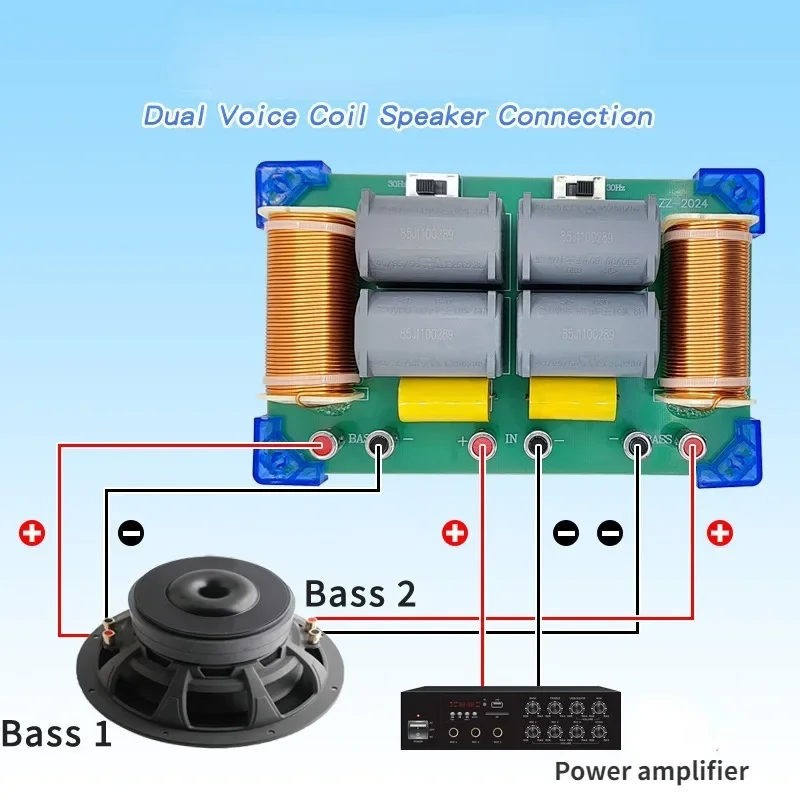 

1 PCS 1300W + 1300W Heavy Bass Speaker 270Hz Dual Subwoofer Frequency Divider Hifi Stereo DIY Audio Woofer Crossover Filter