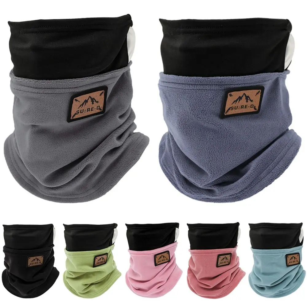 Fashion Fleece Neck Gaiter Cold-proof Plush Half Face Mask Keep Warm Ear Hanging Face Cover For Autumn Winter