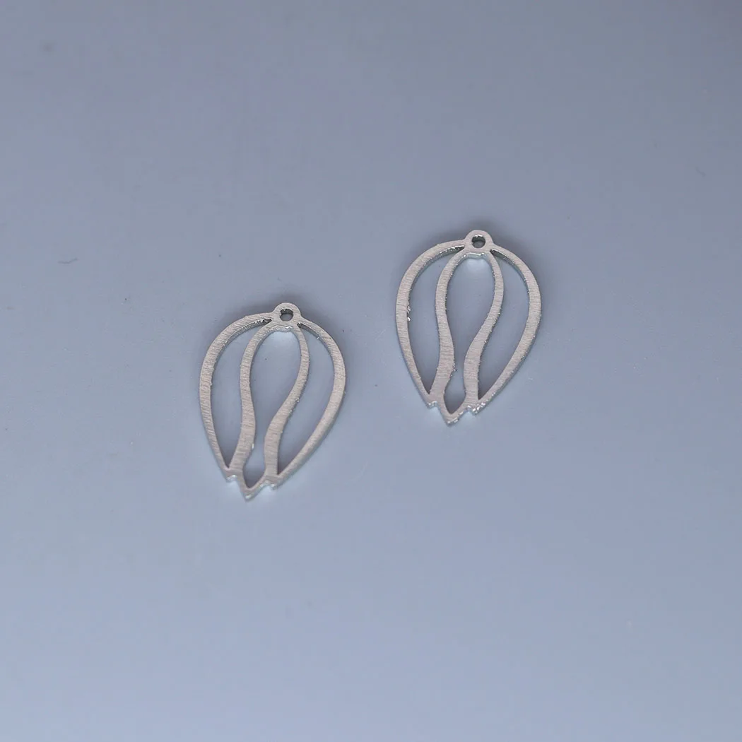 5pcs/lot Fashion Tulip Flower  Charm Pendants Making DIY Stainless Steel Handmade Finding Jewelry