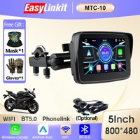 EasyLinkit MTC-10 5'' 800*480P Wireless Carplay Display IPS Screen Motorcycle Android Auto Motorcycle Navigation Monitor