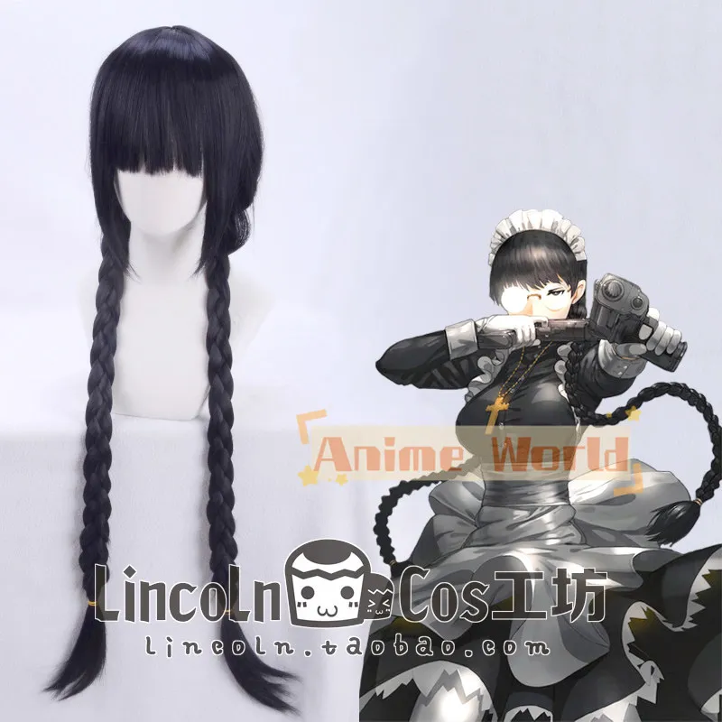 

Anime Black Lagoon Roberta Cos Cosplay Wig Halloween Carnival Party Props Synthetic Hair Heat Resistant Fiber + Wig Cap