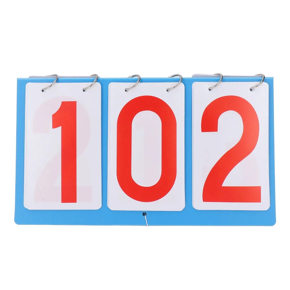 

Waterproof Plastic Flip Scoreboard Flip Flipper 3-Digit Display 3 Digit Scoreboard Blue Portable Scoreboard Basketball Games