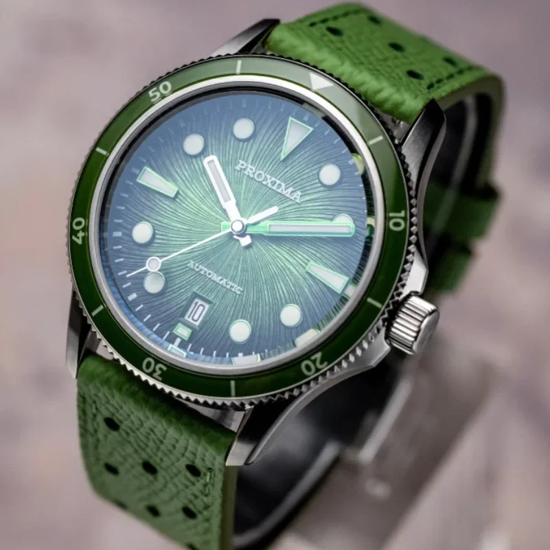 

Proxima Men Automatic Watch 39mm Mechanical Wristwatch Diver 100m Waterproof Luminous Sapphire Mirror Jianzhan Dial Miyota 9015