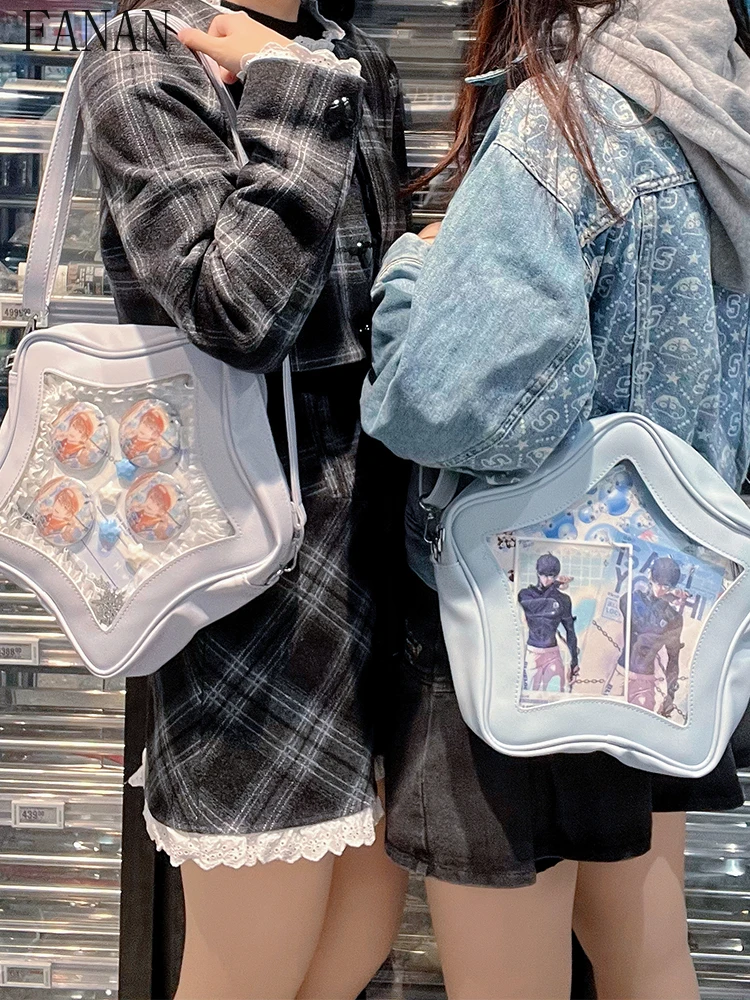 

Оригинальные милые и милые сумки через плечо в японском стиле для женщин, модная сумка на одно плечо Kawaii с пятиконечной звездой для девочек