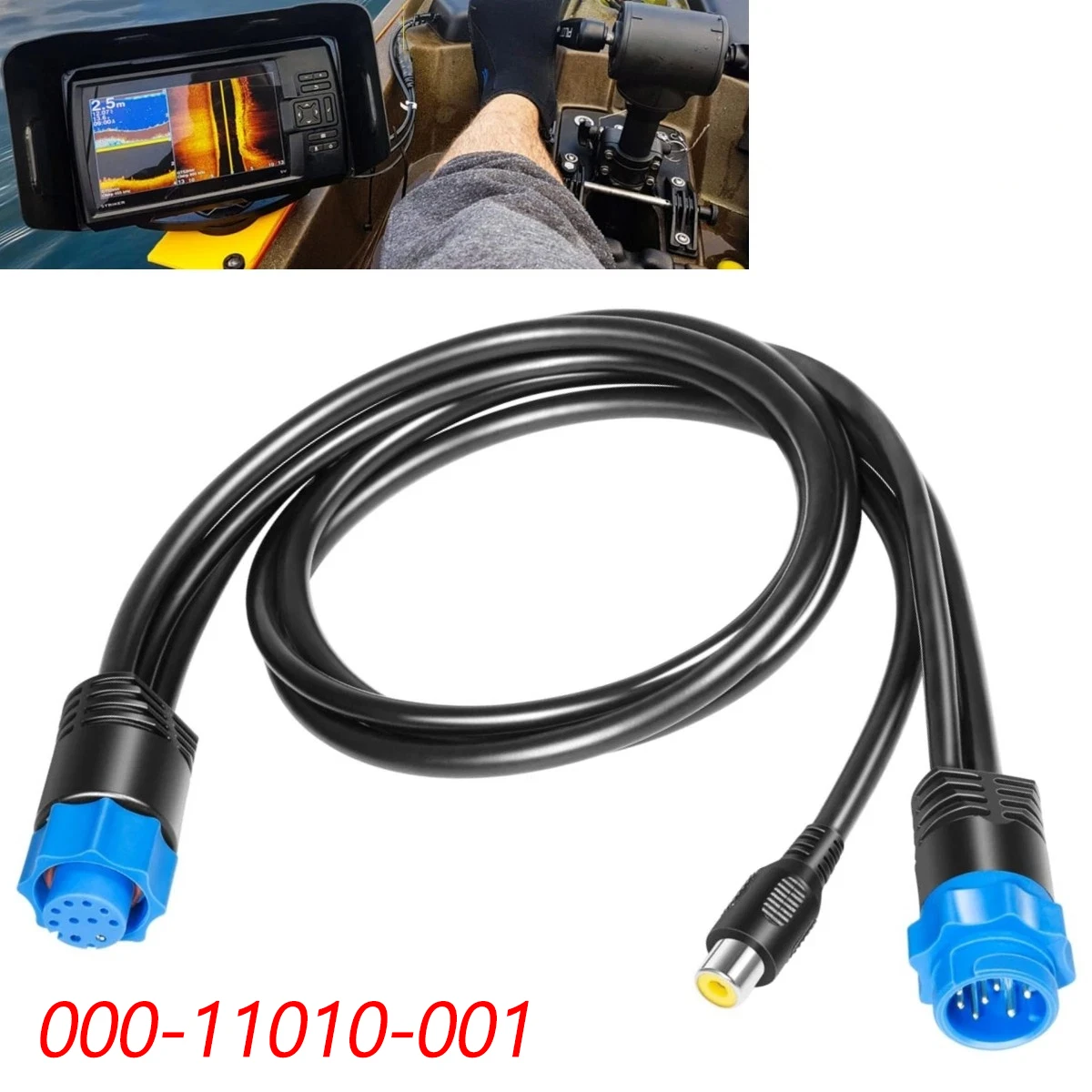 cable-adaptateur-video-robuste-000-11010-001-compatible-avec-lowrance-cable-d'entree-de-camera-composite-de-remplacement-pour-lowrance-hds-gen2