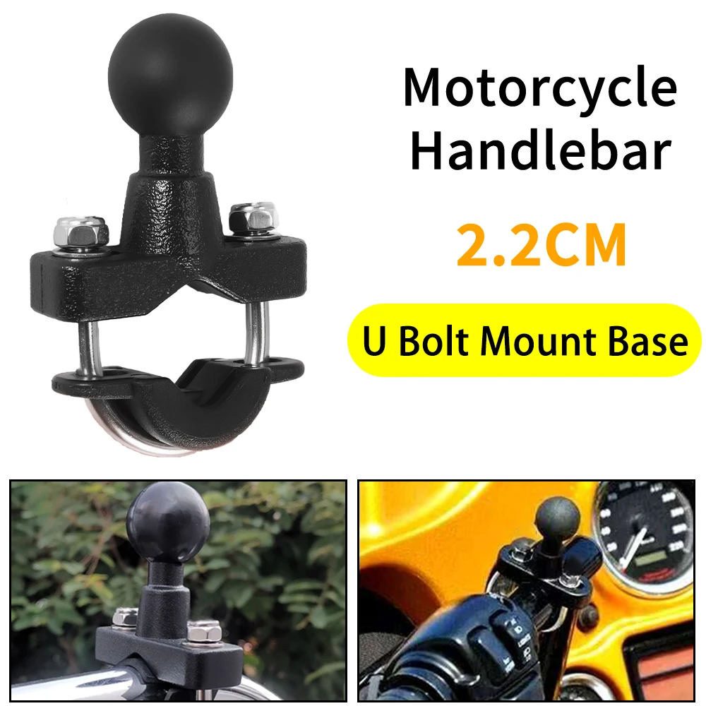 Universal Motorrad Lenker U Bolzen Mount Basis Kit Zubehör 2,2 cm Ball Clamp Halterung für Motorrad Telefon Halter