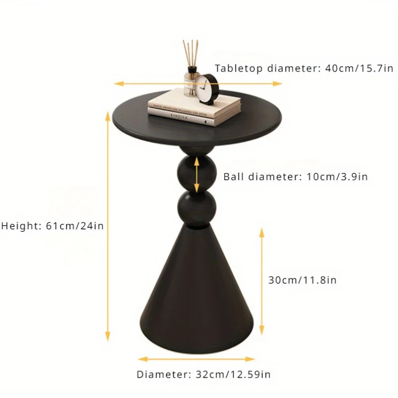 طاولة حافة من الحديد، شقة صغيرة، غرفة معيشة على الطراز الكريمي، طاولة قهوة إبداعية دائرية، طاولة حافة أريكة، بسيطة وحديثة #3