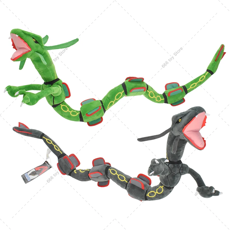 75CM Pokemon Plush Rayquaza Shiny Rayquaza Green Black Peluche Stuffed Doll Toys Gifts for Kids Birthday Christmas