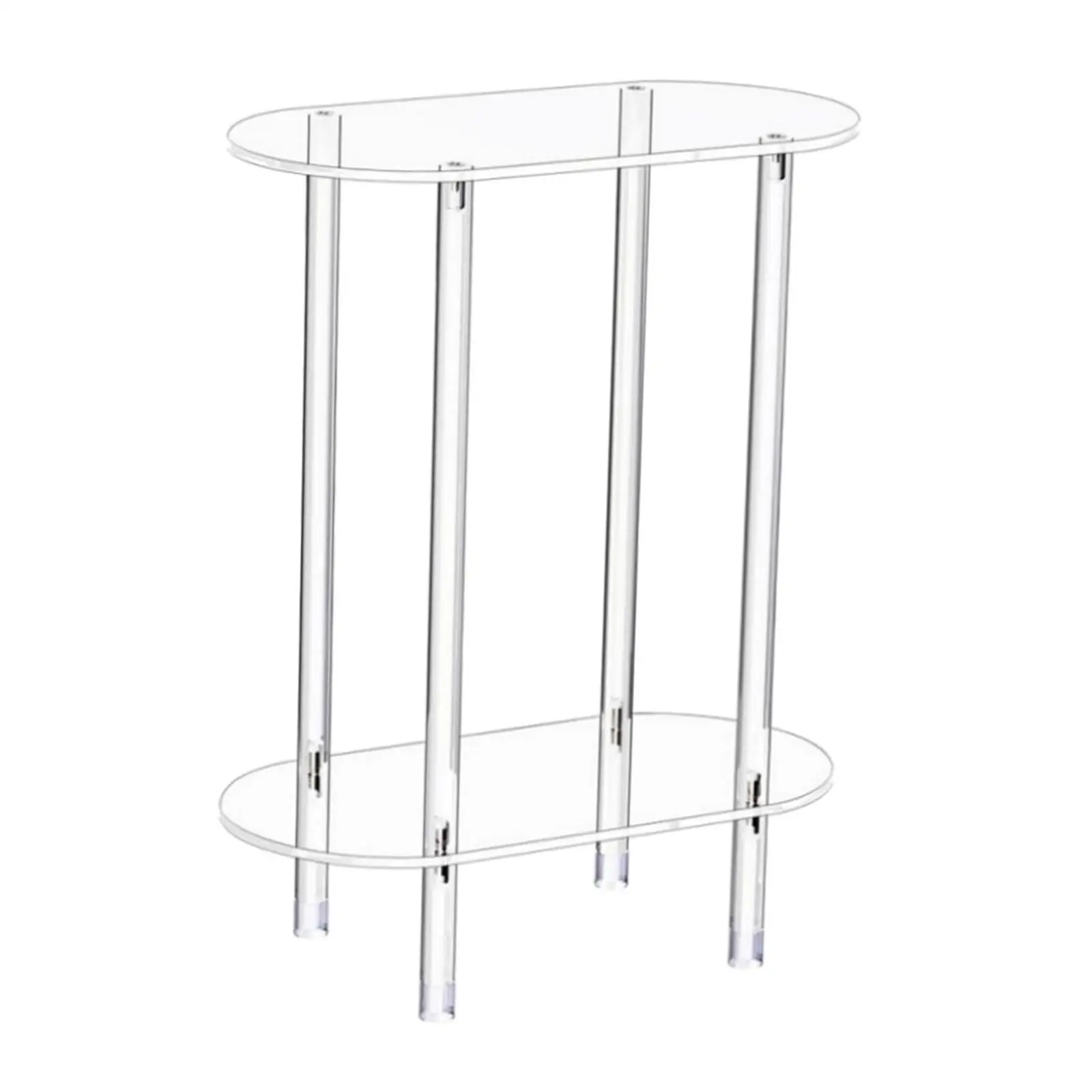 

Clear Acrylic Side Table 2 Tiers Bedroom Furniture Creative Lightweight NightStand for Bedroom Office Apartment Hotel Hallway