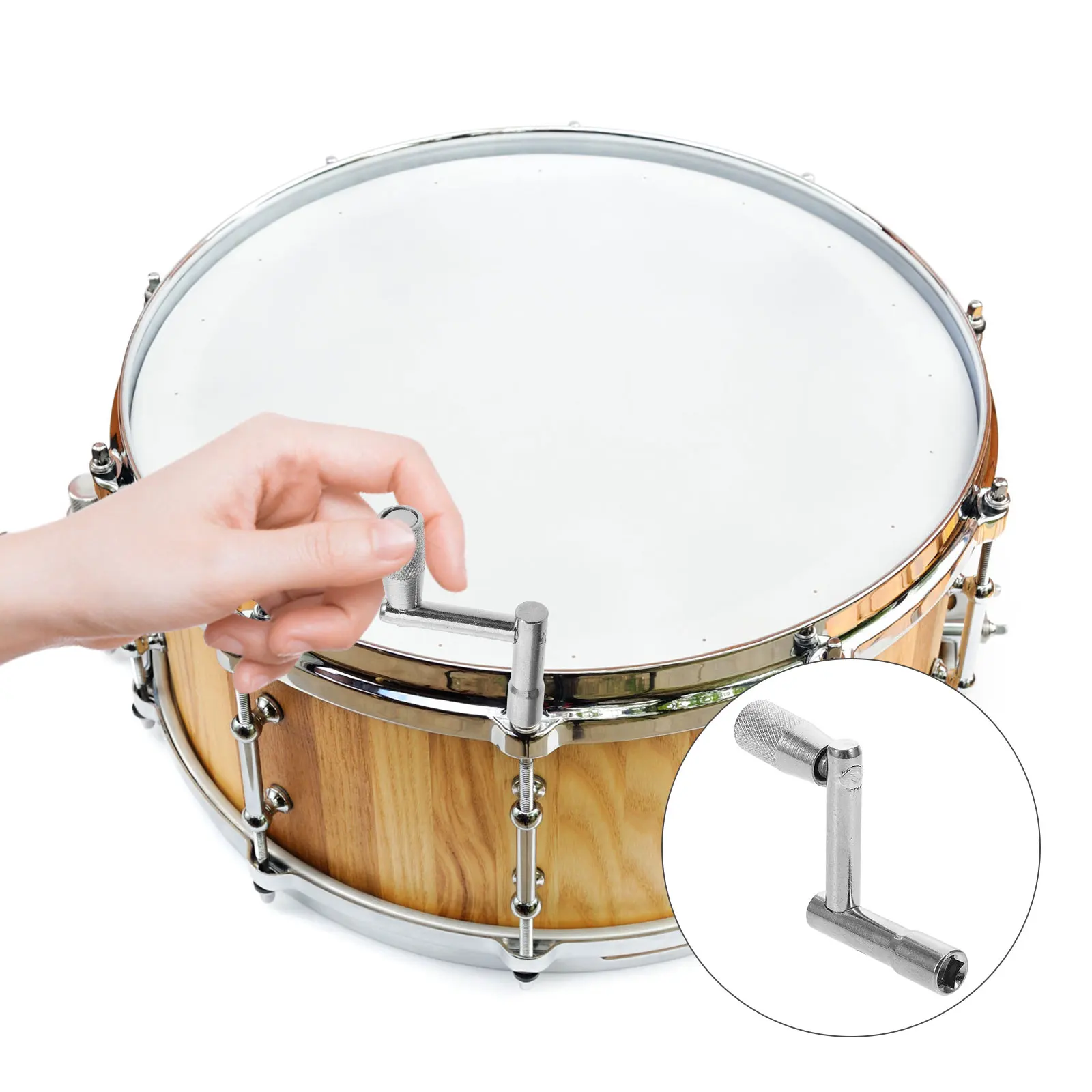 

Drum Keys Tuner Percussion Instruments Parts Useful Accessories Wrenches Silver Tool