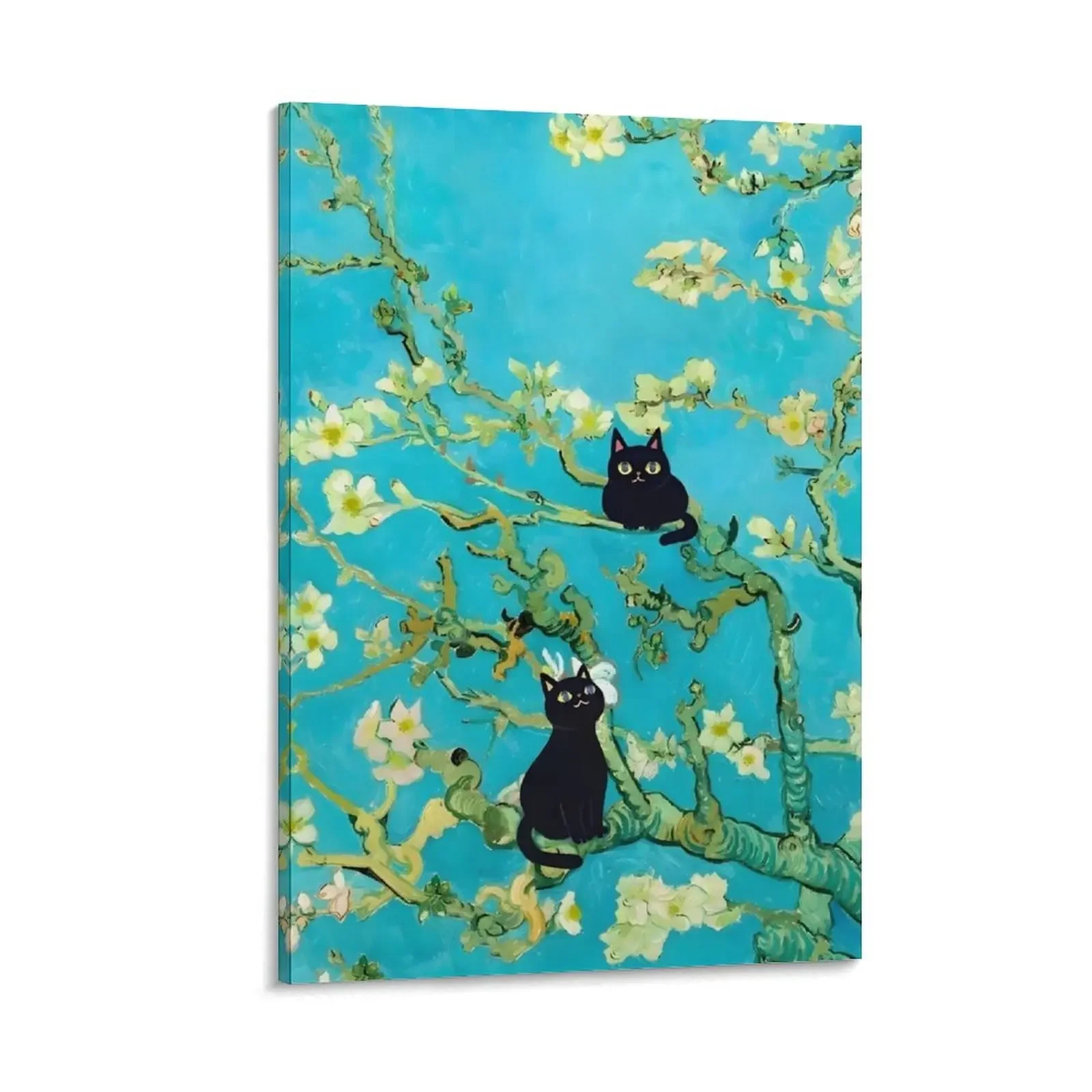 

Van Gogh Almond Blossoms Cat Canvas Painting ornaments for home vintage home decor wall decoration