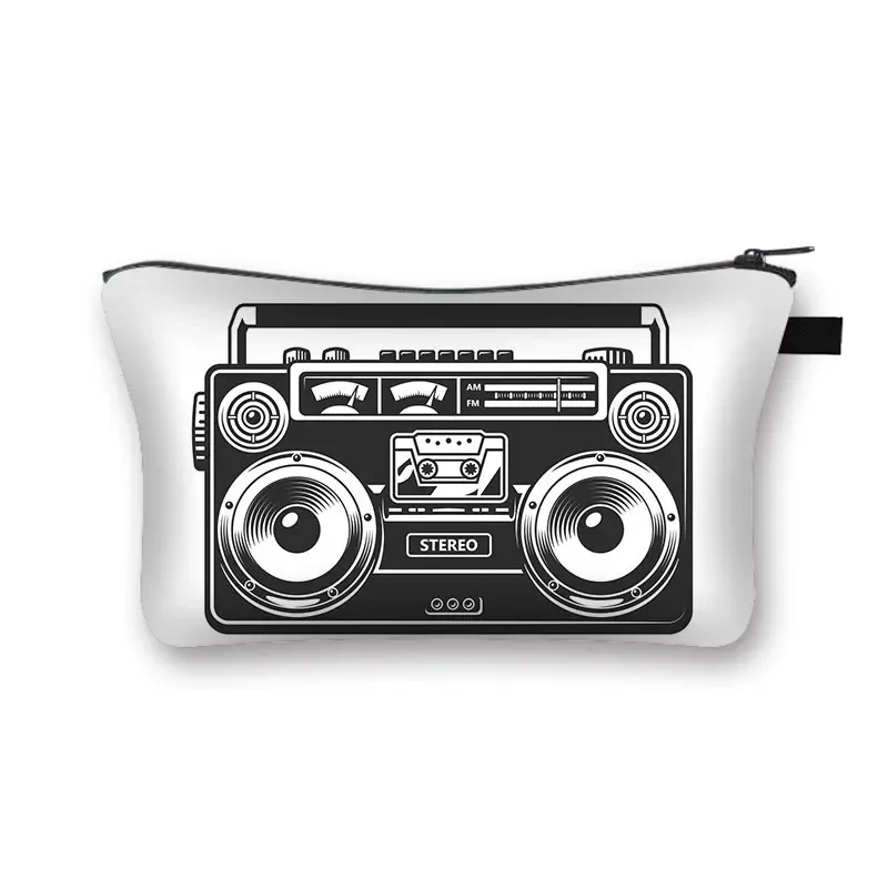 Cassette Tape Recorder Cosmetic Case Back To 80s 90s Makeup Bags Casual Toiletries Bag Small Clutch Holder Women Lipstick Bags