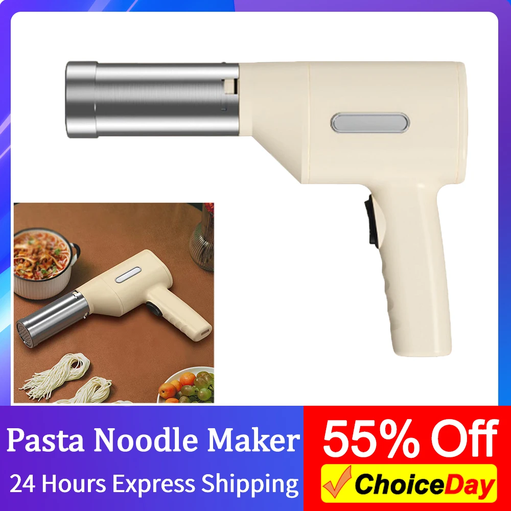 

Portable Electric Pasta Noodle Maker 5 Molds Noodle Pasta Machine Small Household Portable Rechargeable Utility Kitchen Gadget