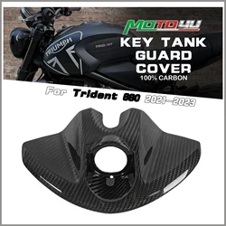 For Triumph Trident 660 Trident660 2021 2022 2023 100% Carbon Fiber Lgnition barrel shroud Motorcycle Key Tank Guard Cover