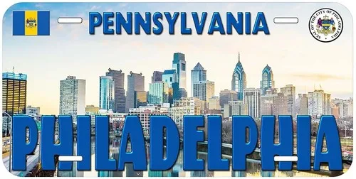 Philadelphia Pennsylvania Novelty Car License Plate Aluminum