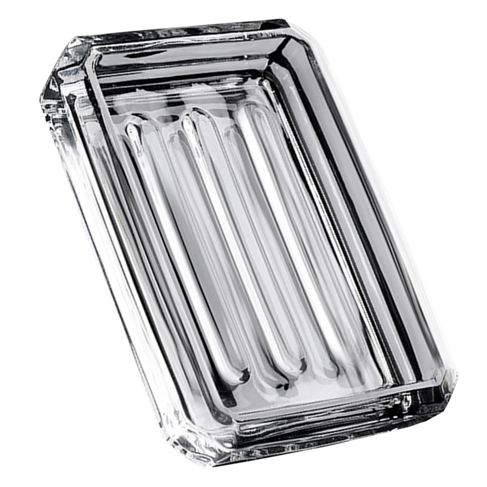 

Household Soap Box Transparent Glass Holder for Bath Travel Bathroom Kitchen Drying Drain Central Design Zero VOCs