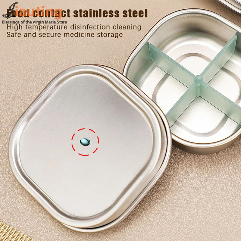 1 قطعة صندوق حبوب 4/6 شبكات الطب المنظم اللوحي مختومة صندوق تخزين السفر حبة حالة المخدرات موزع الحاويات الرعاية الصحية