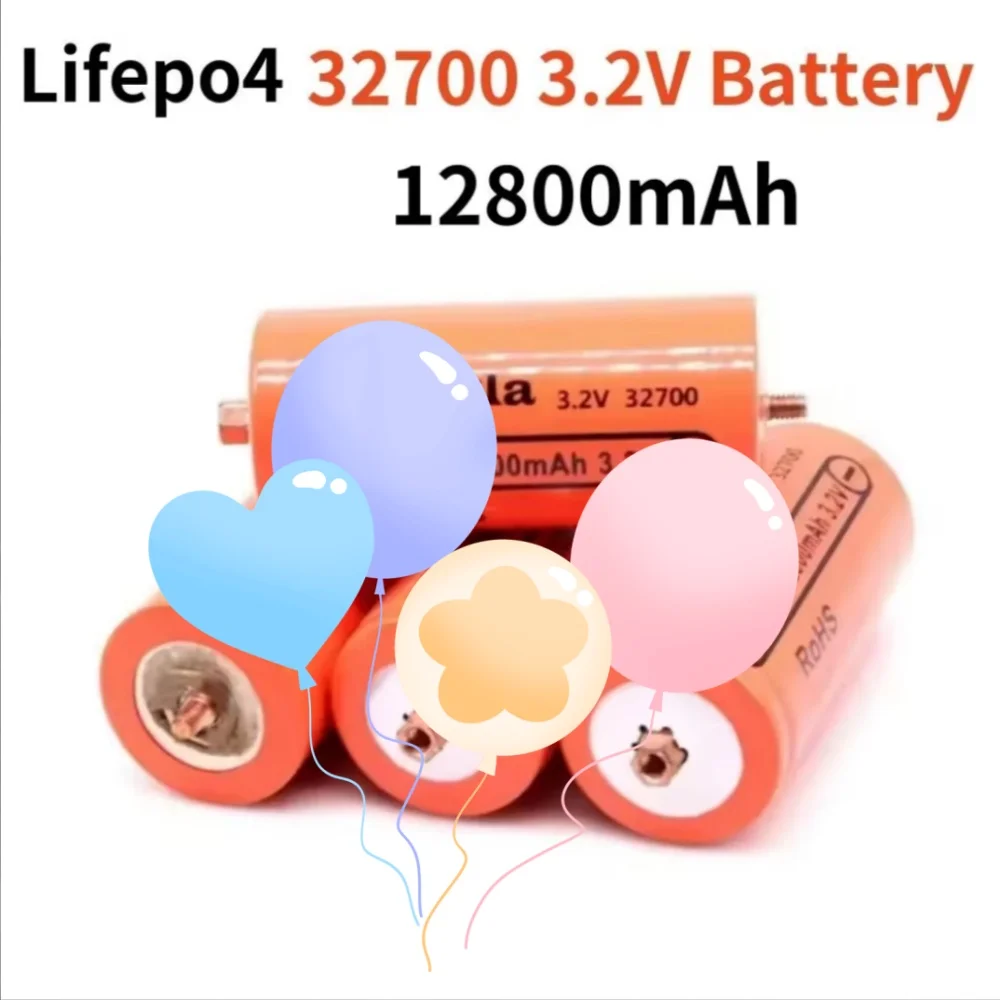 

100% New Lifepo4 32700 Rechargeable Battery 12800mAh 3.2V Professional Lithium Iron Phosphate Power Battery for Electronics