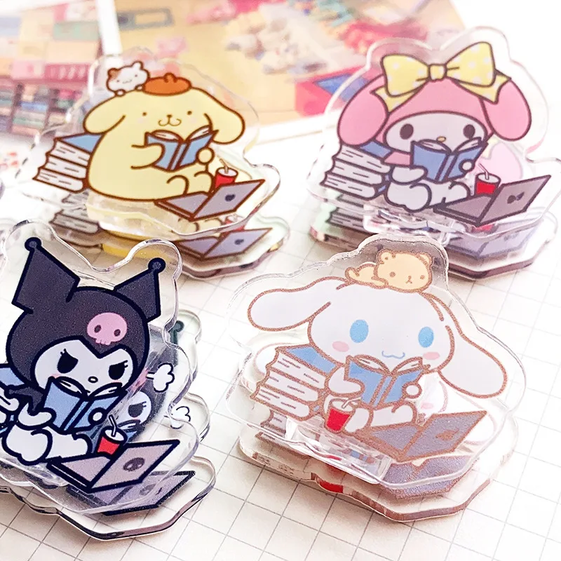 Sanrio reading series cartoon anime Kuromi mymelody Cinnamoroll Kittyca acrylic double-sided PP clip folder multi-function clip