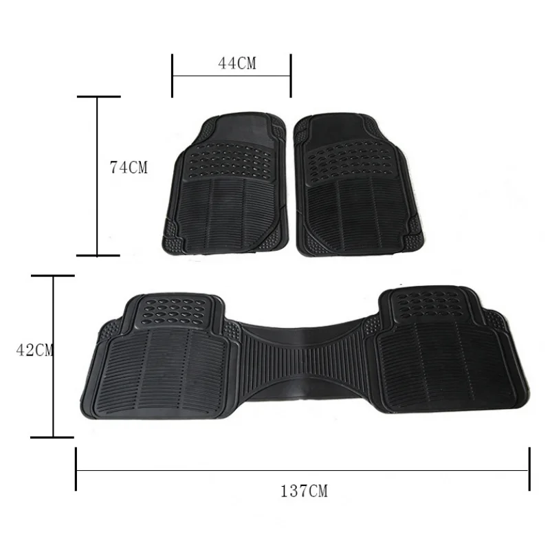 High Quality Universal PVC Rubber Car Floor Mats 5MM Thick Non-slip Sports Style Full Set 4Pcs