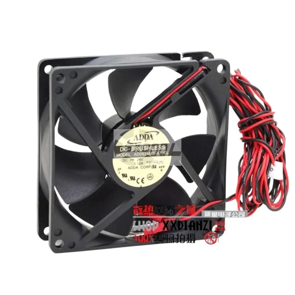 

92mm Fan for ADDA AD0924MB-A70GL 9CM 24V 0.12A Dual Ball Bearing Cooling Fan, 2600RPM, 47.2CFM 32.7dBA Inverter Applications
