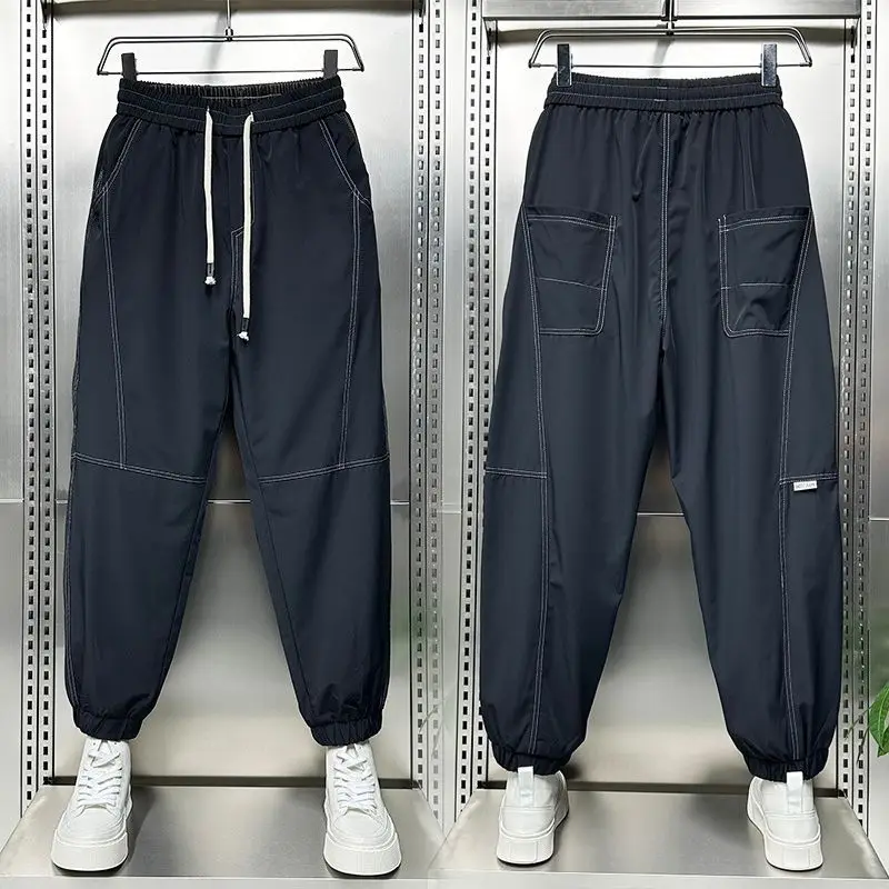

2023 Summer New Thin Loose Quick Drying Sports Pants Black Casual Fashion Men's Cargo Trousers Harem Pants Men Harajuku Baggy