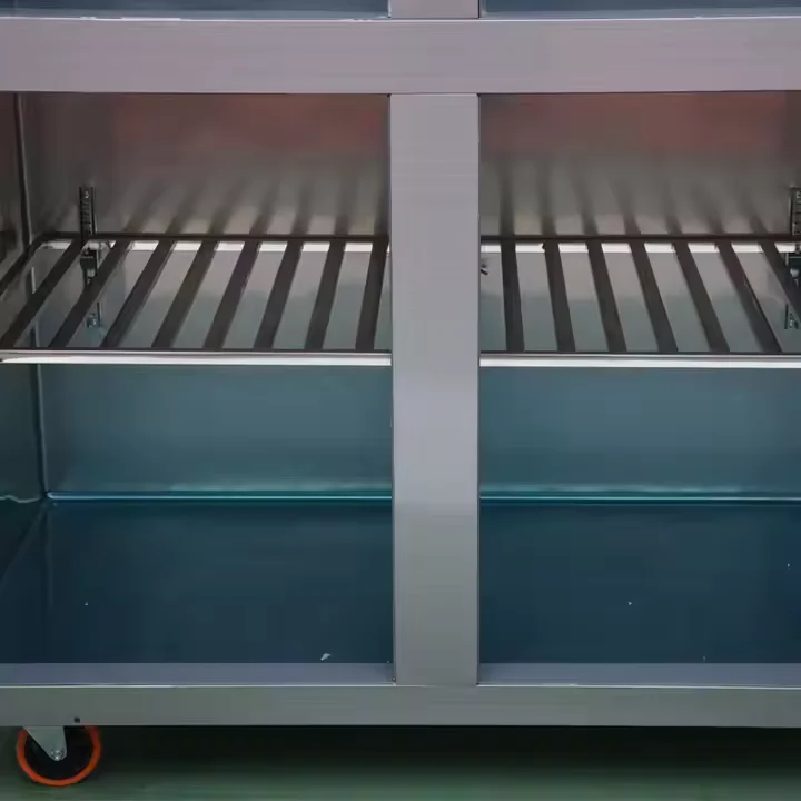 بيع المصنع ثلاجات المطبخ ذات الباب المزدوج المستقيم ذات سعة كبيرة للفندق والمطعم بنمط درجة الحرارة المزدوجة