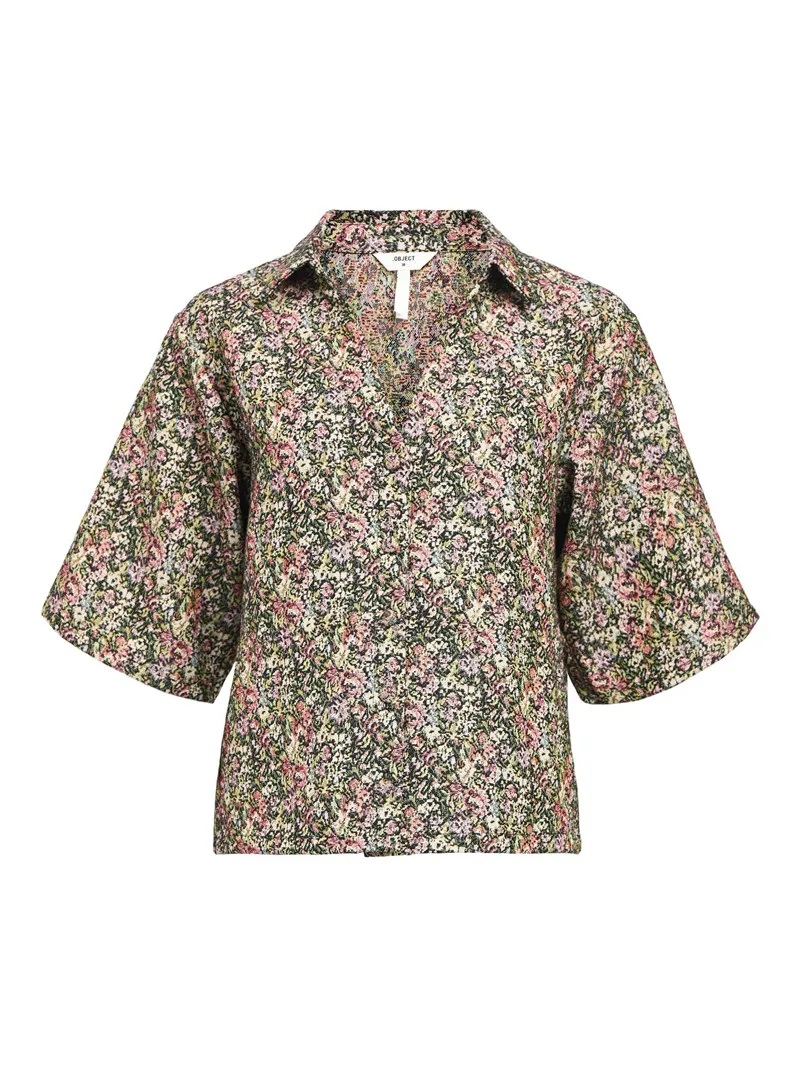 

Pure GW Autumn New Loose Women's ort Sve Floral Vintage Collar irt Thi Polyester Anti-Wrinkle Wear Resistant