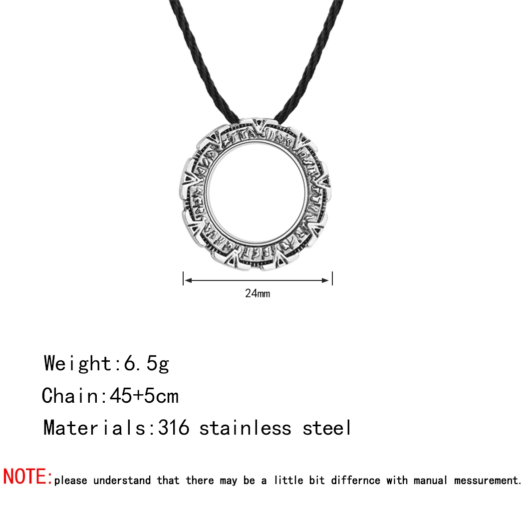 Metal Stargate Pendant Necklace With Chain For Men