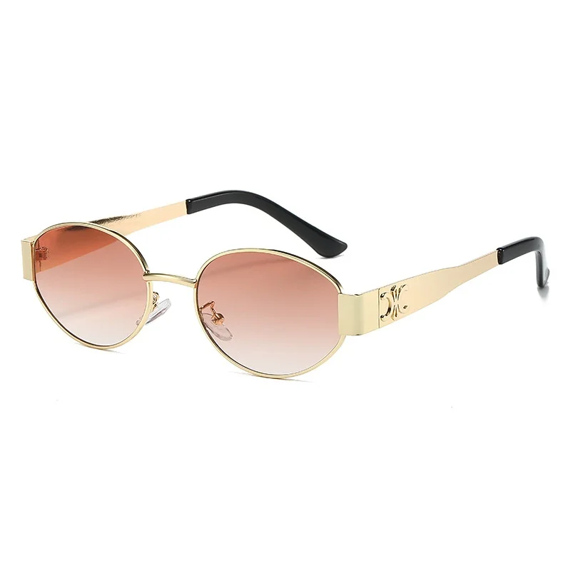 

Retro Metal Frame Oval Sunglasses for Women Men Brand Designer Driving Aviation Male Shades Lens Luxury Small Sun Glasses UV400