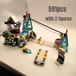 591pcs Snow Resort Ski Lift Building Blocks Model FIT 41324 Bricks Toys for Children Gift