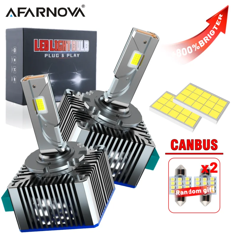 

D2S D4S LED Headlights HID D3S D1S D5S D8S D1R D2R D3R D4R Turbo LED 2000000LM Two-Sided CSP Chip 6000K White 2000W Plug&Play