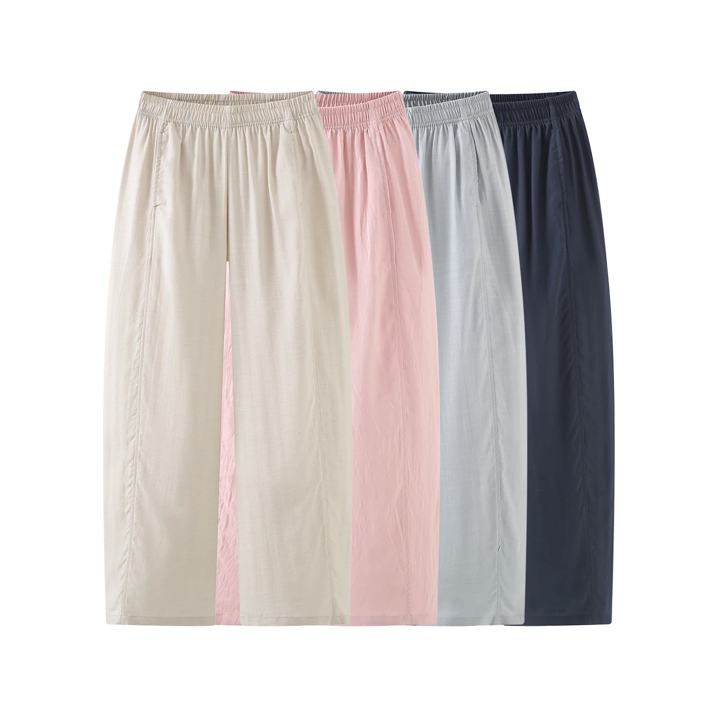 

Повседневные женские брюки с высокой талией и широкими штанинами, весна 2026, новая модная коллекция, эластичные, тонкие, простые, элегантные брюки-кюлоты