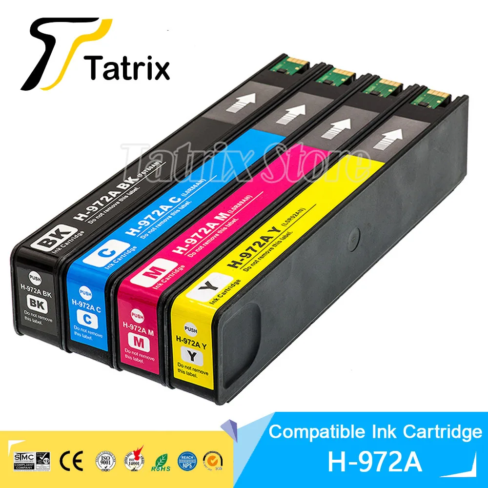 

Tatrix 4 цвета для HP972A для HP972 972 972A чернильный картридж для PageWide Pro 477dw 577dw 452dw 477dn 452dn 577z 552dw P55250dw