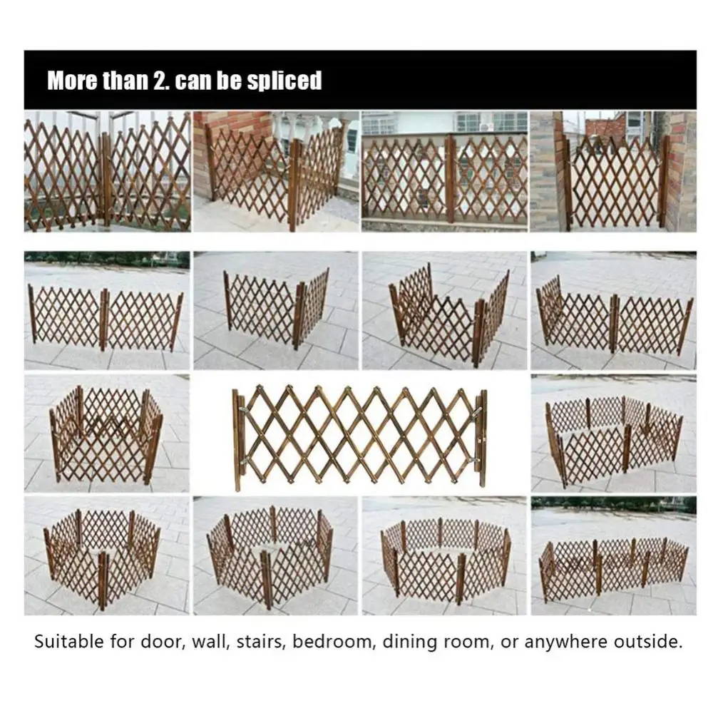 Wood Fence Safe 33-110 cm Dog Wooden Gate Panel Expandable Pet Safety Separation Barrier Safety Settings Prevent Passing Guardra