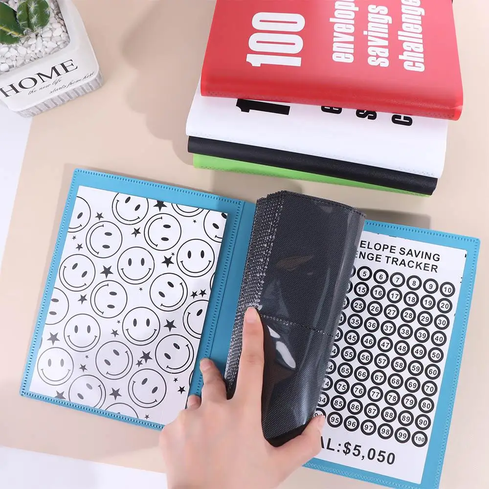 Fun Way PP Money Saving Binder Colorful Durable Savings Challenges Book Waterproof Cash Book Budget Binder Save Money