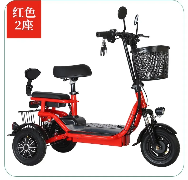 Electric bicycle 350W motor 48V25AH lithium battery three-seater Electric Bike elderly scooter mountain electric bicycle