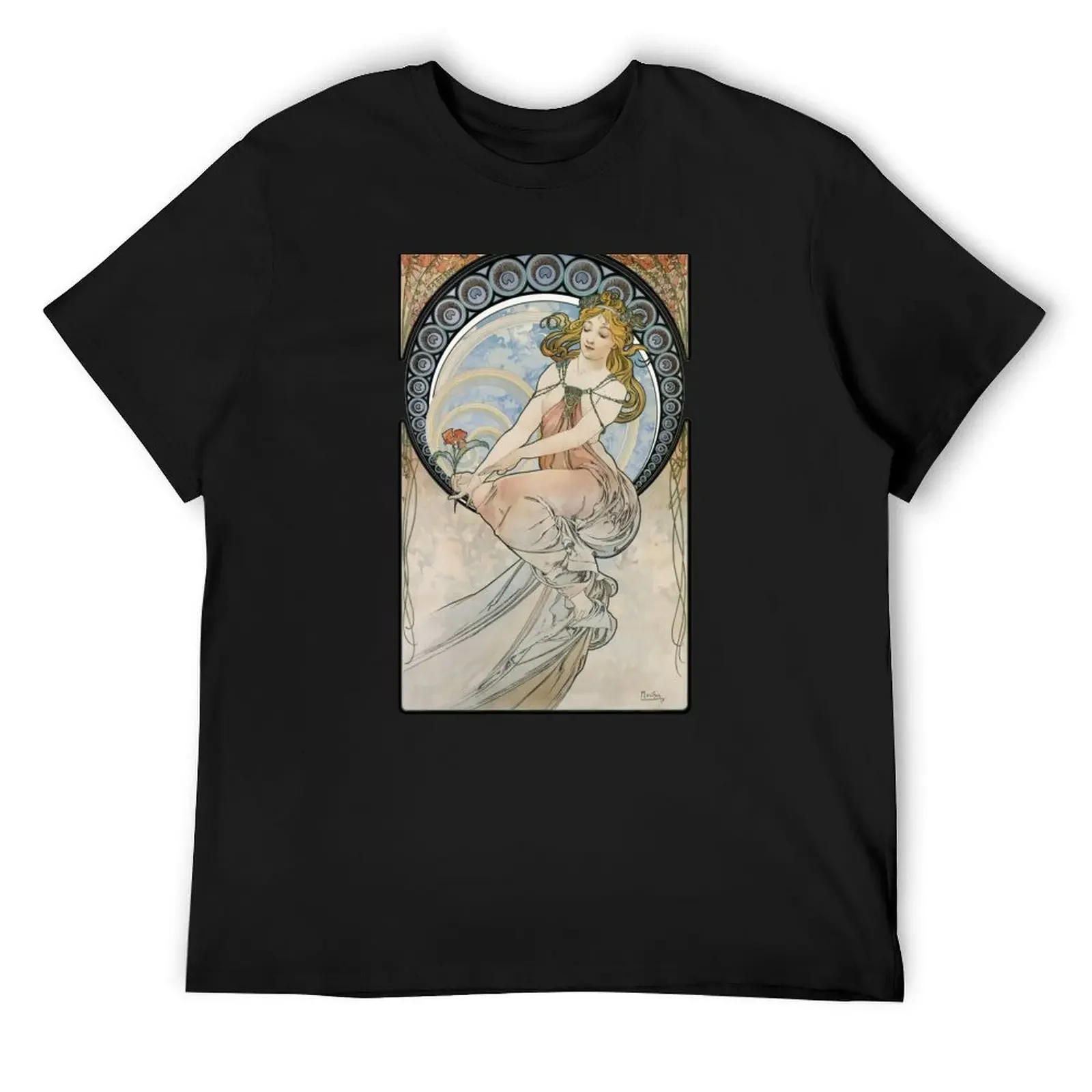 

The Arts: Painting Alphonse Mucha T-Shirt cotton man t-shirts plain summer 2025 graphic shirts t shirts for men pack