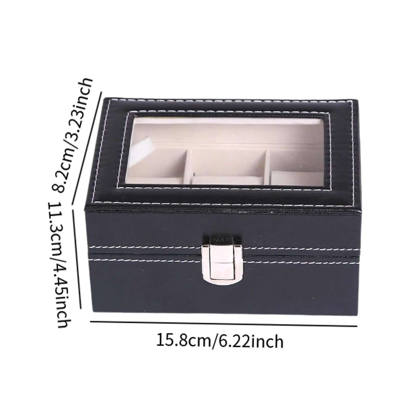 Watch Display Box PU Leather 3 Slot Organizer Case Jewelry Container Portable Design for Men Women Holiday Gift