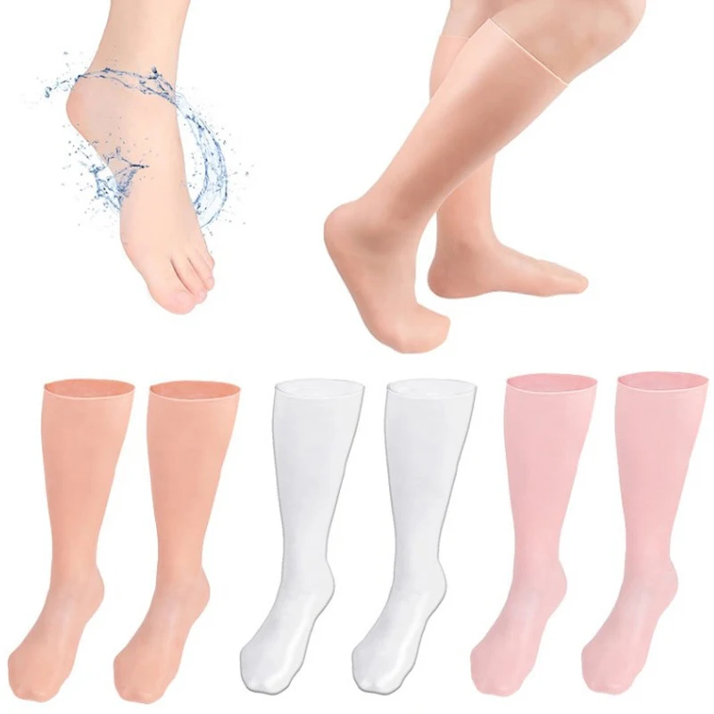 1 Pair Feet Care Socks Moisturizing Silicone Gel Socks Foot Skin Care Protectors Anti Cracking Spa Home Use