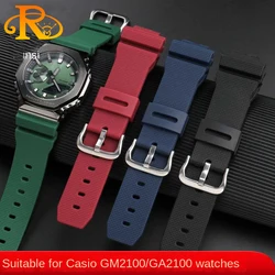 Silicone Watch Band For Casio G-Shock GM-2100 GM-S2100 GA-2100 GM-5600/DW6900 men's sports waterproof Watch accessories strap