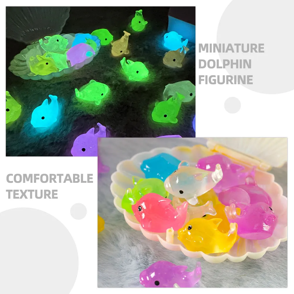 

70Pcs Dolphin Statues Resin Craft for Car Garden Yard Lawn Decor Aquarium Bonsai Landscape Ornament Set Small Animal