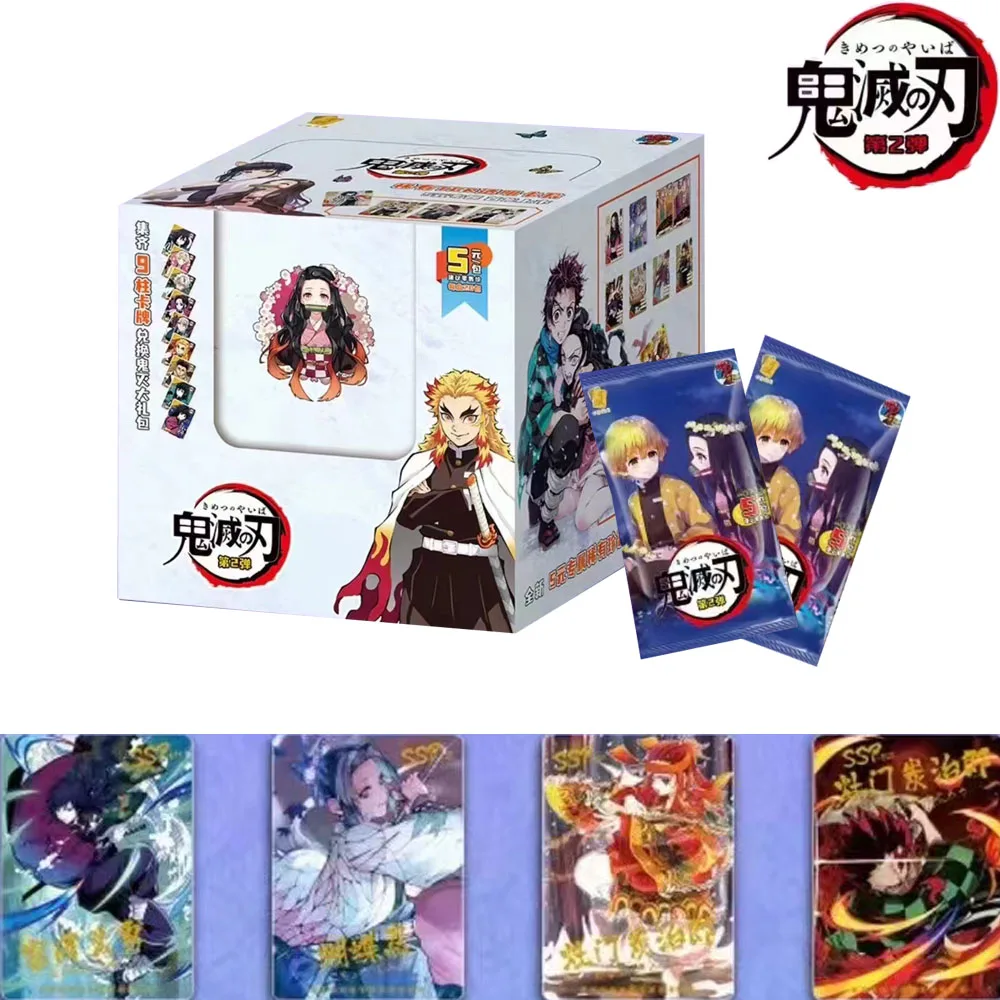 Little Dinosaur Demon Slayer Cards Wholesale Collection Booster Box Pack Nezuko Limited flash SSP Drill Flash SP Game Cards Toy