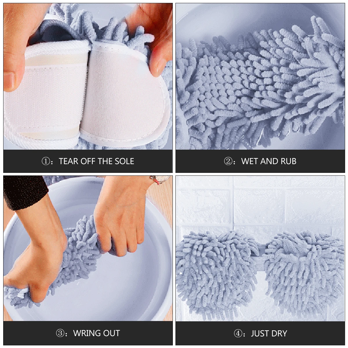 

Japanese Slippers Microfiber Mop Shoes for Women Floor Cleaning Indoor Fall to The Ground