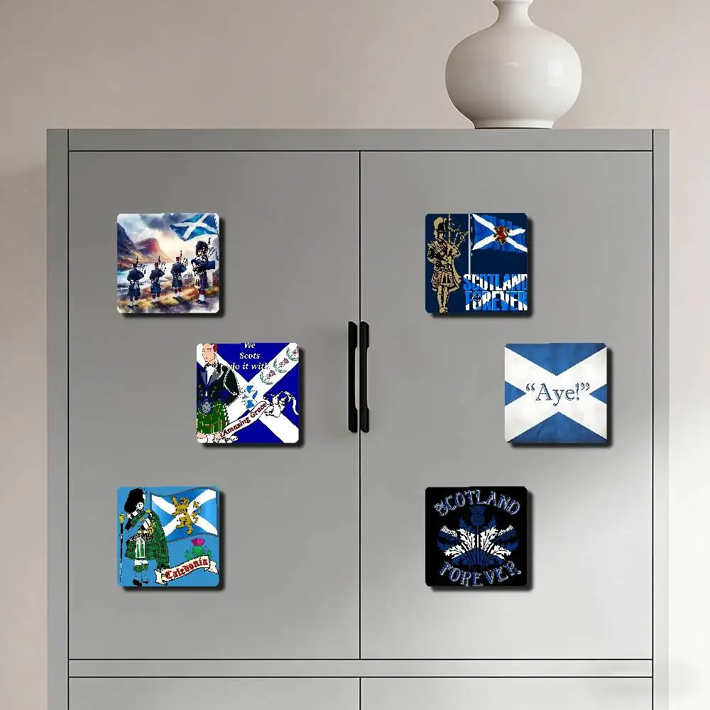 Scotland Scottish Square Refrigerator Magnet Personalized Creative Magnetic Stickers With Magnets