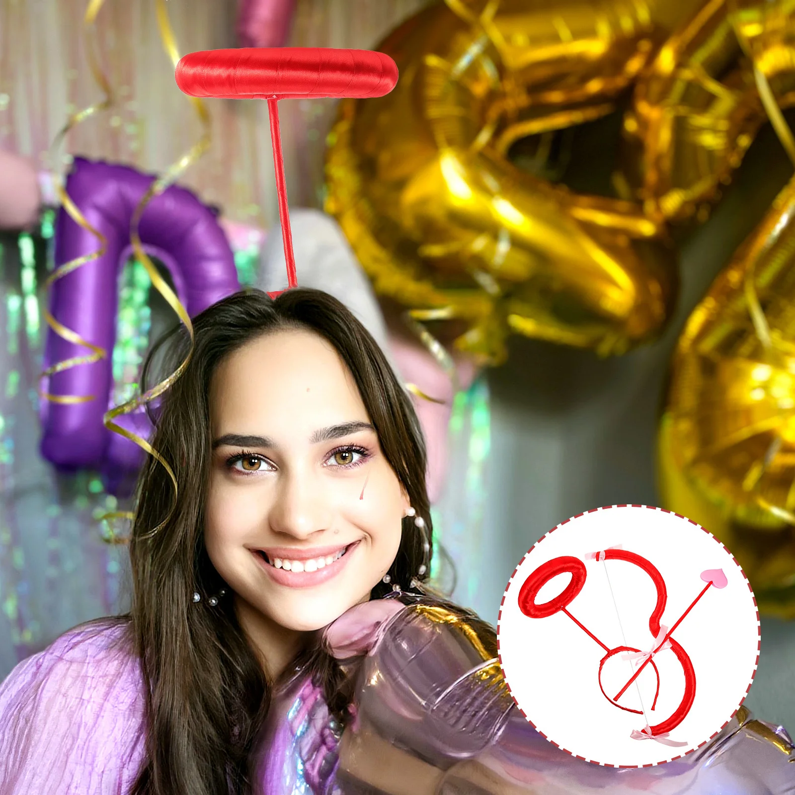 

1 set 1 Set Red Cupid Arrow Prop Angel Bow For Cosplay Party Wedding Valentine Dress Up Performance Accessory