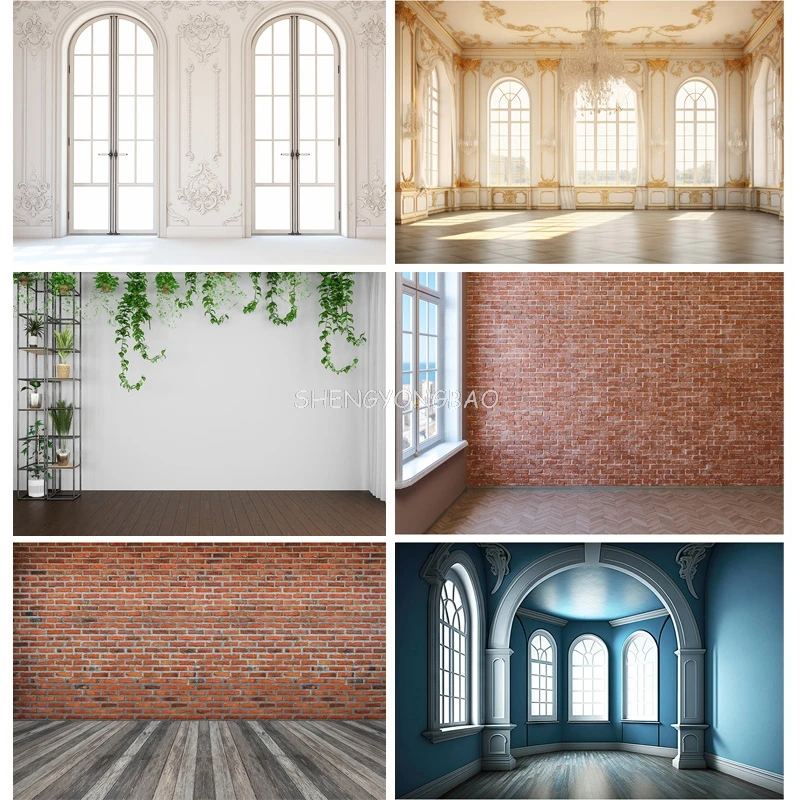 Classic Interior Wall Window Empty Room Photography Backdrops Props Living Room Elegant Sofa Indoor Theme Photo Background TQ-14