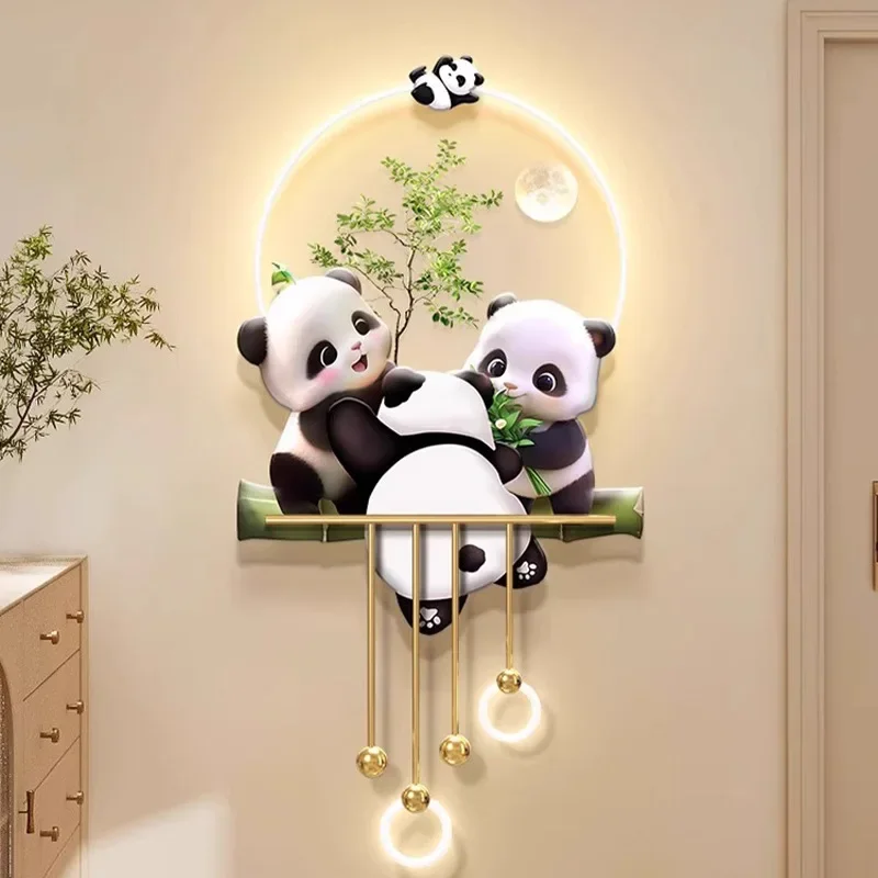 3D Three Dimensional Entrance Wall Lamp Home Decoration Living Room Background Wall Light Panda Landscape Painting Wall Lights