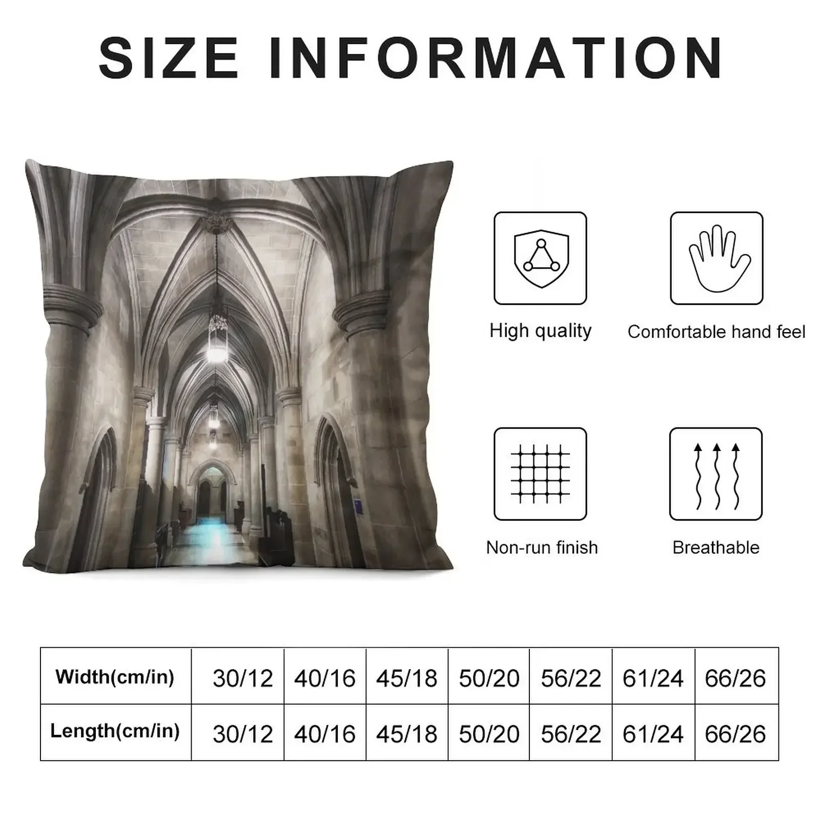 Hallway, Washington National Cathedral Throw Pillow Throw Pillow Rectangular Cushion Cover Pillows Aesthetic pillow